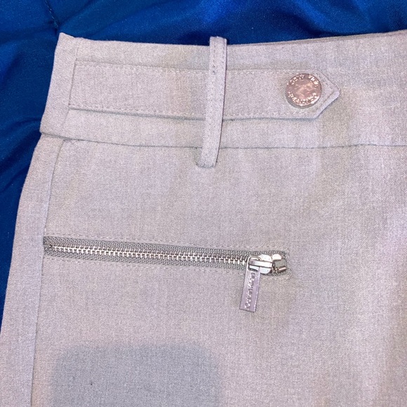 CK dress pants, gray with pleat, hook and zipper. Front pockets with zipper - Picture 4 of 6